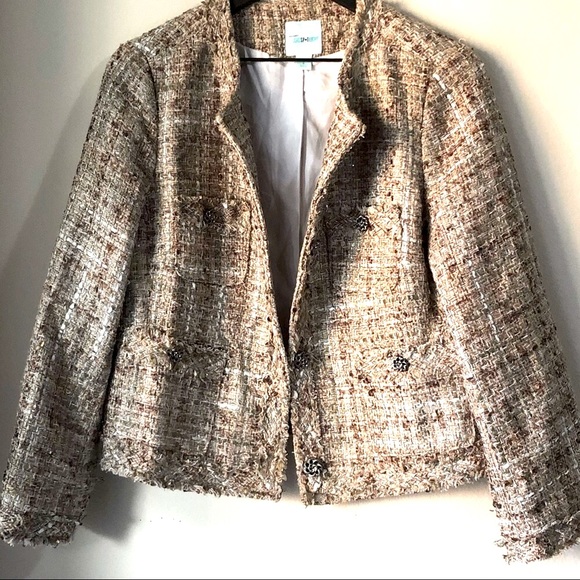 Jackets & Blazers - Tan Tweed Blazer
